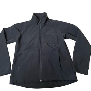 Black Diamond Jacket Black Soft Shell Full Zip Fleece Lined Coat ski windbreaker